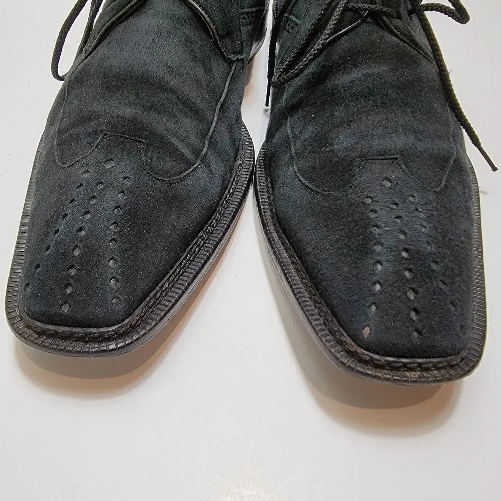Mezlan Mens Fellini Black Perforated Suede Lace Up Oxfords Size 11.5 Style 284